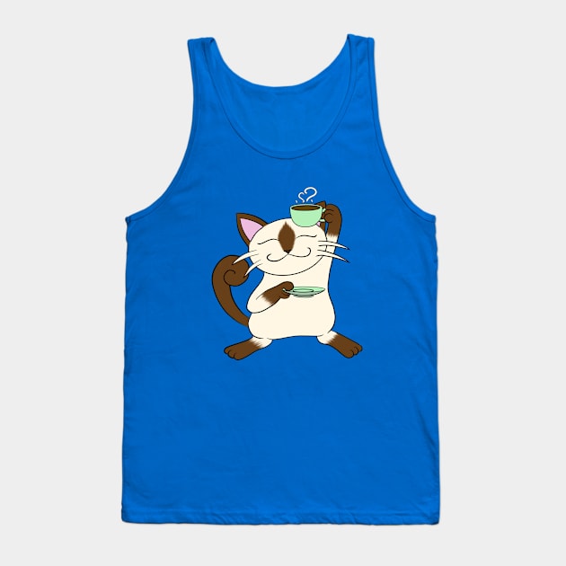 Lucky Coffee Cat has Appeared Tank Top by Myowu